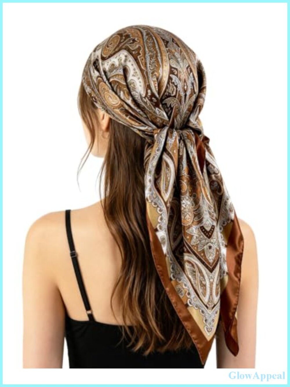 Fashion Head Scarf for Women, 35 Inch Square Bandana, Silk Feel Scarf Wrap